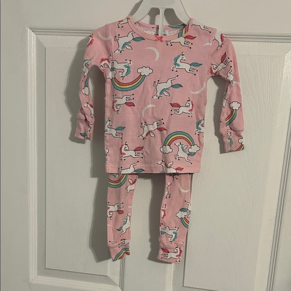 Carter's Pink Unicorn and Rainbow Pajama Set